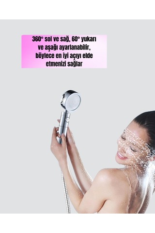 Yüksek Basınçlı 3 Fonksiyonlu Duş Başlığı - Çok Renkli