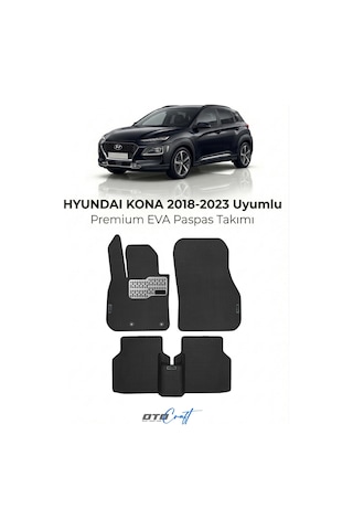OtoCraft Hyundai Kona 2018-2023 Araca Özel 3d Havuzlu Eva Paspas Tam Set 5 Parça