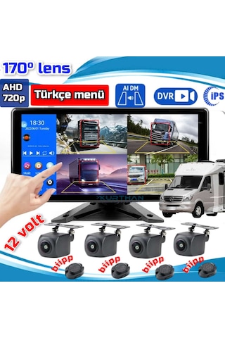 Dokunmatik Dvr Monitör Ve 4 Adet Ahd 720p Nesne Tanımalı Kamera