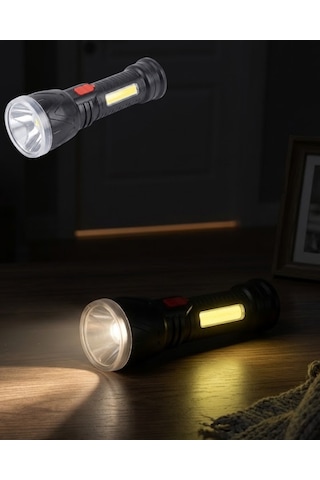 Cosmotex Şarjlı Uzun Menzilli El Feneri 9 Led Dalı Ve Güçlü Yeşil