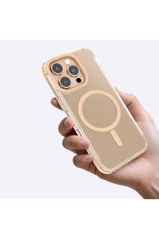 İphone 16 Pro Uyumlu Kılıf Magsafe Şarj Özellikli Amazingthing Omni Serisi Kapak Rose Gold