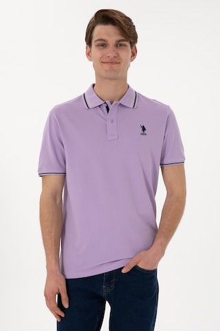 U.S. Polo Assn. Erkek Regular Fit Polo Yaka Lila Basic Tişört 50306011-VR034
