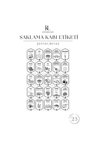 Kitchen Life 9'lu Etiketli Square Kare Erzak Saklama Kabı Seti 1200 ML - Sert Kapaklı Düzenleyici Kavanoz