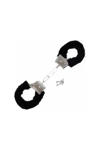 Peluşlu Metal Fantezi Kelepçe Siyah Siyah