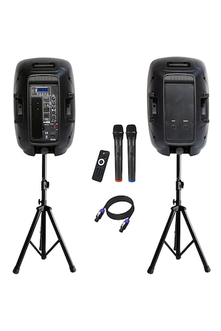 Hepa Merz HS-1300-PAK 10" 1300 W - 450 W Taşınabilir Portatif Ses Sistemi Seti