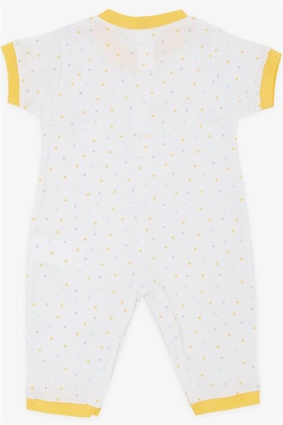 Breeze Kız Bebek Kısa Kollu Tulum Renkli Puantiye Desenli 0-3 Ay-6 Ay, Beyaz-Beyaz