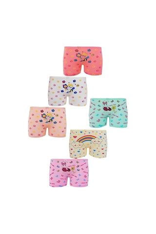 Kız Çocuk Boxer %100 Pamuklu Likralı Baskılı Eğlenceli Rahat 6'lı