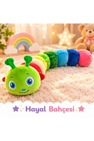 Tırtıl Peluş 90 Cm 02 - Çok Renkli