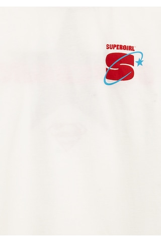 Mavi - Supergirl Baskılı Ekru Tişört 7610496-70057