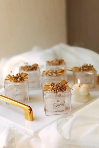 Bernami Biblo Pinterest Düğün/nişan/söz/sünnnet/kına Hediyelikleri / Özel Düğün Lüks Mini Çiçekli Bubble Mum - 10 Adet