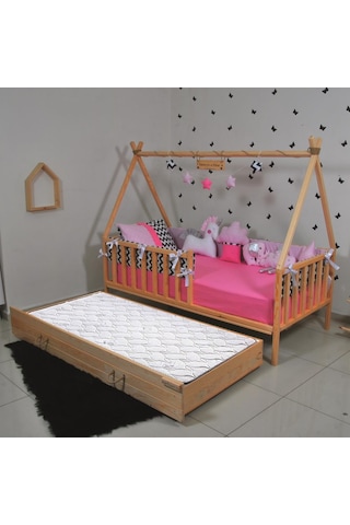 Markaawm Markaawm Montessori Çocuk Yatak Yavrulu 90X190 Karyola Derya