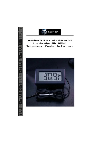 Premium Olcüm Aleti Laboratuvar Sıcaklık Ölçer Mini Dijital Termometre - Problu - Su Geçirmez