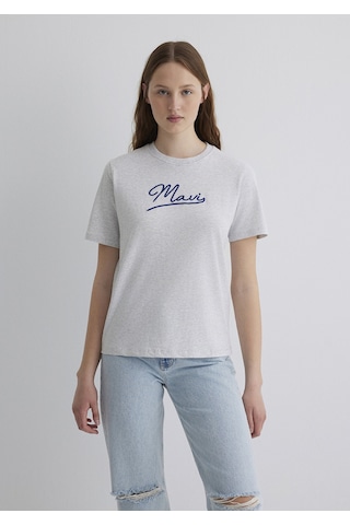 Mavi - Mavi Jeans Baskılı Gri Tişört 1612421-87033 Gri