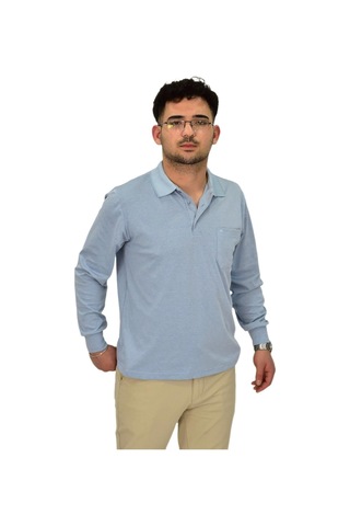 Dynamo Erkek Büyük Beden Mevsimlik Polo Yaka Sweatshirt 1-6830 Bgl-st04415 Mavi