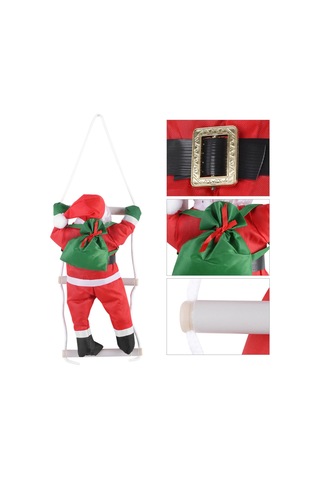 Yaozixa Noel Gönüllüsü Merdivenle Tırmanan Santaclaus Dekorasyonu - Ev Ve Bahçe Noel Atmosferi Oluşturucu Taçlık