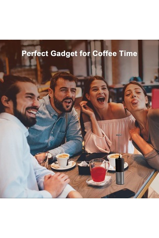 Hfambition El Tutulu Kafe Çay Köpükleyici, Hafif Taşınabilir, Çelik Kefeli, Kahve Latte Çikolata İçin Köpük Oluşturucu Gümüş - Siyah