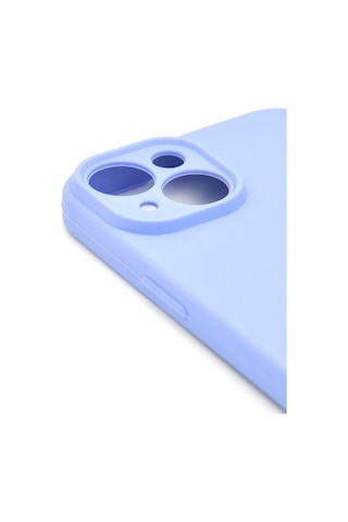 Apple Uyumlu iPhone 13 Düz Renk Esnek Yumuşak Silikon Kılıf Rubber Açık Mor