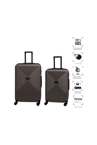 Anhelo Bowtie Abs Orta Ve Büyük Boy 2'li Valiz Seti 001