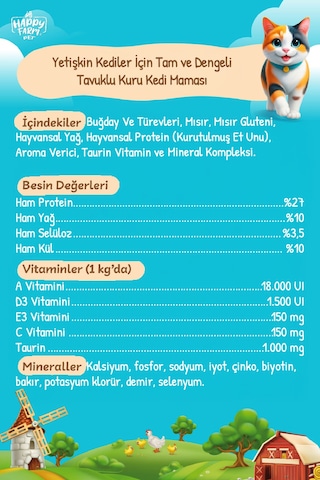 Happy Farm Yavru Kedi Maması Tavuk Etli Kitten 15 Kg