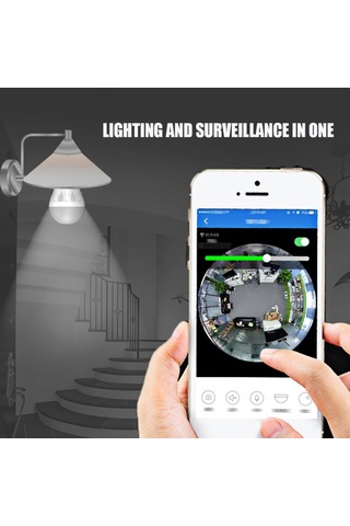 Xiaovv Ampul Şeklinde Panoramik Kamera Gözetim Güvenlik Kamerası Aydınlatma Ampulü Akıllı Ev Cihazı Kablosuz Bağlantı Uzaktan İzleme 110v-220v 2mp