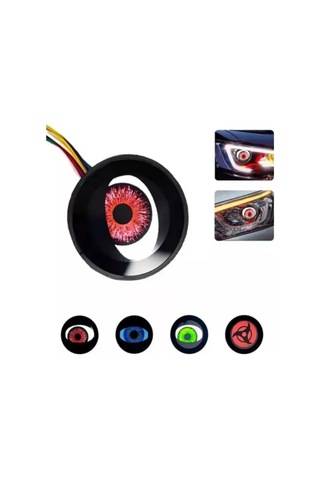 Vkemall Araba Led Lens Farı - Şeytan Gözü Hawk Eye, Siyah, Evrensel Uyumlu, 12v, Düz Tip, Plastik Malzeme