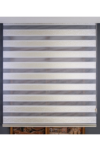 Gold Simli Zebra Perde Sarı