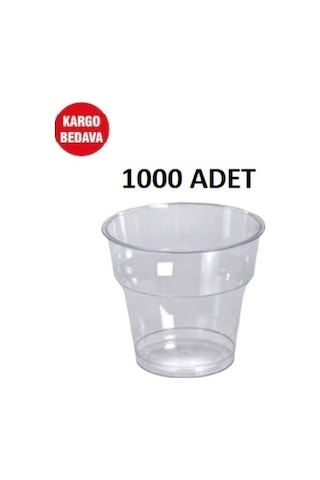 Plastik Mika Sert Kristal Bardak 180 Cc 1 Koli 1000 Adet