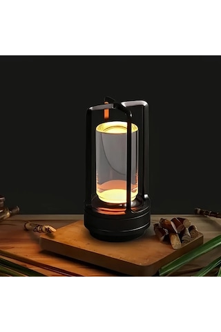 Honeybeeshop Gümüş 3285 Çok Yönlü Parlaklık Modern Mat Metal Kristal Masa Lambası Dokunmatik Kontrollü Şarj Edilebilir Led Işık Vintage Haç Tasarımı Taşınabilir Enerji Tasarruflu Ahşap