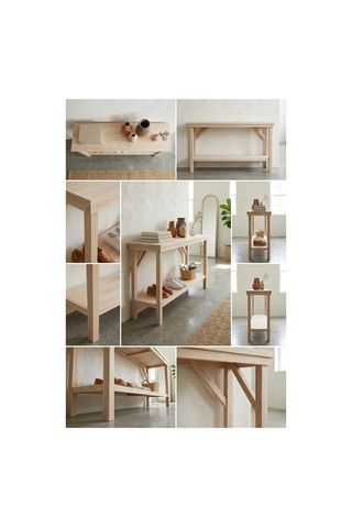 Moldau Raflı Dresuar 100cm Antre-hol-dresuar Ve Ayakkabılık Naturel Ham Ladin Ağacı Doğal