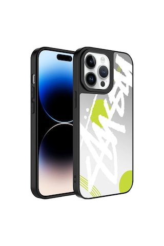 Apple Uyumlu iPhone   14 Pro Kılıf Aynalı Desenli Kamera Korumalı Parlak Mirror Kapak