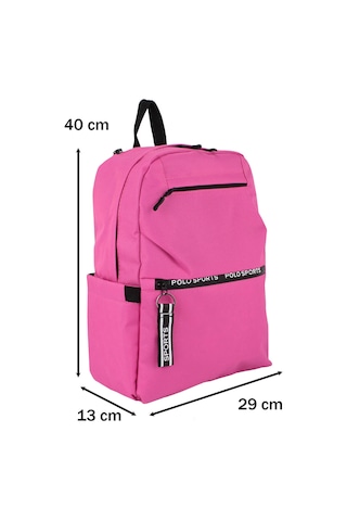 Pembe Okul Sırt Çantası Ortaokul Lise Geniş İç Hacim Su Geçirmez Kumaş Yandan Cepli Pembe