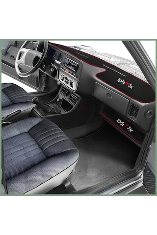 Tofaş Şahin Doğan Kartal Yüksek Torpido Siyah Koruma Halısı & Alt Sehpa Halısı Nakışlı Şık Tasarım Siyah