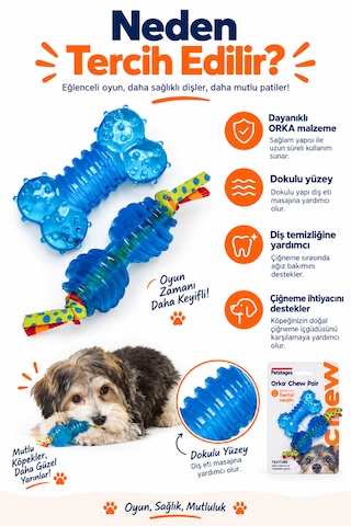 Petstages Orka Chew Pair 2 Pack İkili Kemik Şeklinde Köpek Çiğneme Oyuncağı