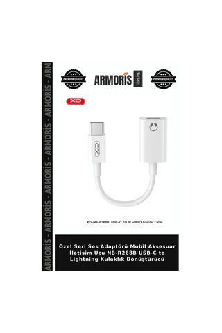 Özel Seri Ses Adaptörü Mobil Aksesuar İletişim Ucu Nb-r268b Usb-c To Lightning Kulaklık Dönüştürücü