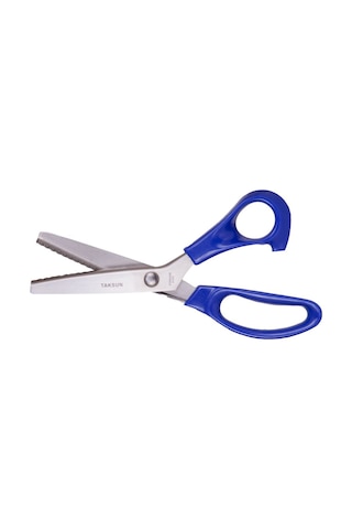 Taksun Sürfile Makası Kumaş Zigzag Kesim Makası Kirmizi