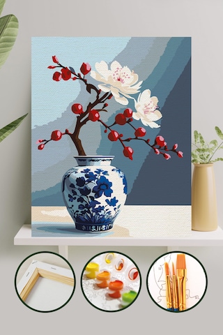 Sayılarla Boyama Tuval Seti 40x50 Cm - Kiraz Çiçeği