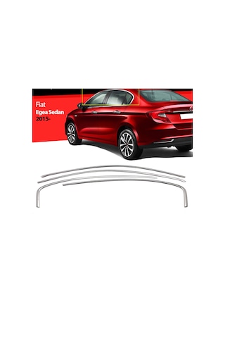 Fiat Egea Sd Krom Cam Üst Çıtası 4 Prç. 2015-2022 Pas.Çelik