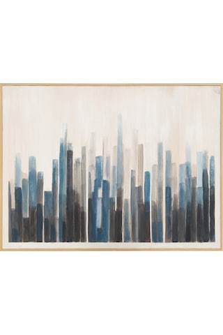Blue Strata Çerçeveli Yağlıboya Tablo 90x120 Cm