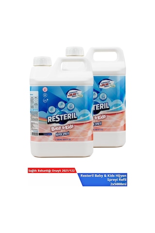 Resteril Doğal Alkolsüz Bebek Dezenfektan Çocuk Alanı Hijyen Spreyi 5 L