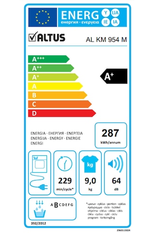 Altus AL KM 954 M 9 KG Isı Pompalı Çamaşır Kurutma Makinesi