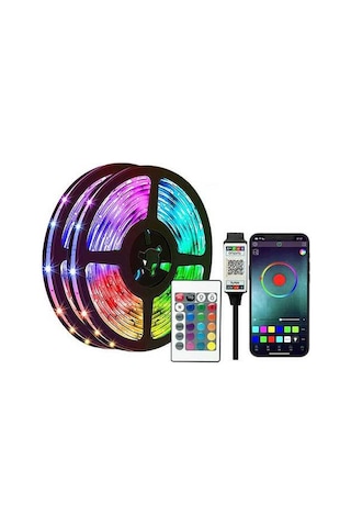 Pazly 5v Rgb Led Şerit Işık, Uzaktan Kumanda & App Kontrol, 5050 Led, Kesilebilir, Dekor & Parti Aydınlatma