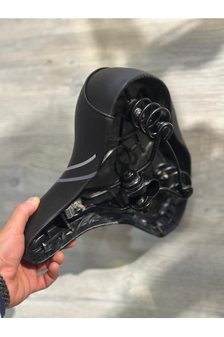 Bisiklet Sele Ultra Geniş E-bike Uyumlu Yaylı 27 X 24 Cm Siyah