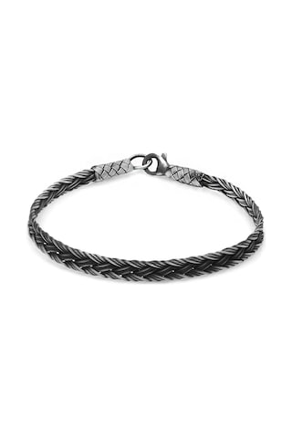 Nipora El Işçiliği Modern Tasarım 1000 Ayar Gümüş Kazaz Erkek Bileklik