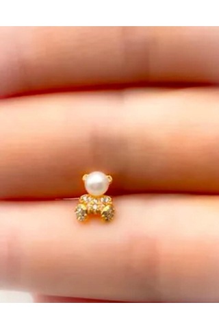 Tragus Piercing Çelik Renk Atmaz Ayıcık Model Gold - 647609685 Gold