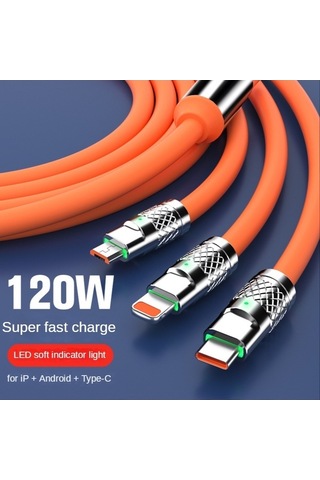 Prestigegoods Türkçe Optimize Edilmiş Ürün Başlığı: In 1 Çinko Alaşımlı 120w 6a Süper Hızlı Şarj Cihazı Tip C Sıvı Silikon Mikro Usb Kablosu