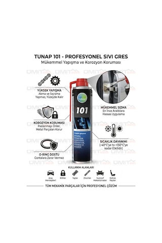 Tunap 101 Profesyonel Sıvı Gres Sprey 400 ML Tunap 101 Profesyonel Sıvı Gres Sprey 400 ML
