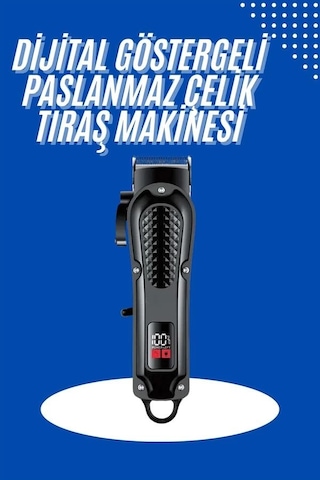 Profesyonel Saç Kesme Aleti Dijital Saç Sakal Tıraş Makinesi Uzun Ömürlü