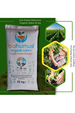 Biohumus Organik Gübre Bitki Besin Gübresi 25 Kg Tekli 0,250