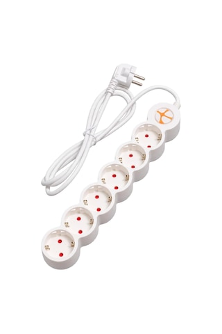Tunçmatik Powerstrip 6 / Altılı Anahtarlı Grup Priz 5mt Bir Diğer Cihazın Fişini Takarak Blok / Mutfak Kullanımı