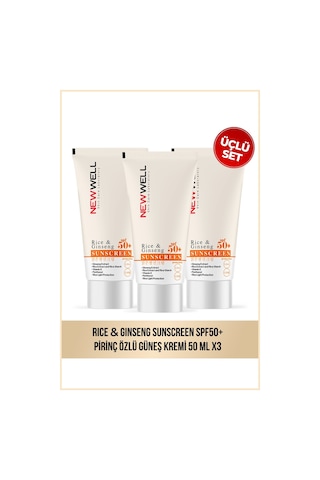 3 Adet Rice & Ginseng Sunscreen Spf50+ Pirinç Özlü Güneş Kremi 50 Ml